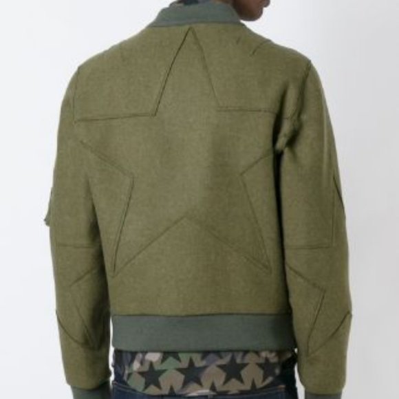 Valentino Star Motif Wool Olive Green Jacket - Picture 4 of 16